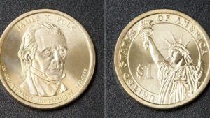 США 1 долар - 11 президент Джеймс Полк (1845-1849) - 2009 рік - Зображення 1