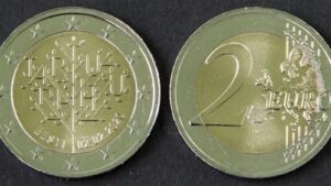 Естонія 2 євро - 100-та річниця укладення Тартуського мирного договору між РСФРР та Естонією - 2020 рік - Зображення 1