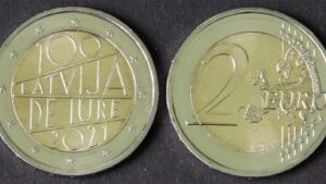 Латвія 2 євро - 100-річчя Визнання Латвійської Республіки - 2021 рік - Зображення 1