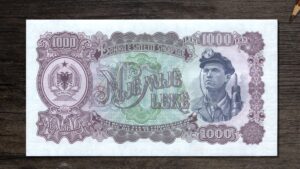 Банкнота Албанія 1000 леків 1957 рік аверс
