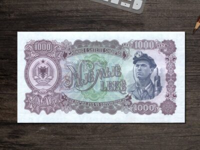 Банкнота Албанія 1000 леків 1957 рік аверс