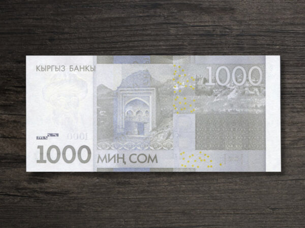 Банкнота Киргизстан 1000 сом - 2010 рік - реверс