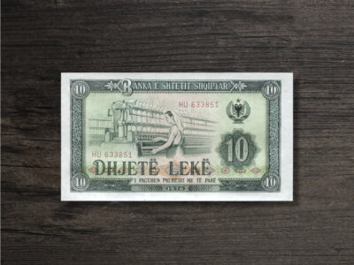 Банкнота Албанія 10 леків - 1976 рік - аверс