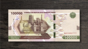 Банкнота Узбекистан 100000 сум - 2021 рік - аверс