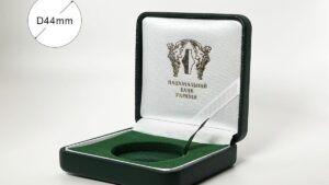 Футляр для срібних монет України зелений з екошкіри