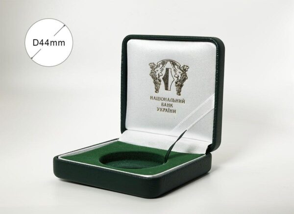 Футляр для срібних монет України зелений з екошкіри