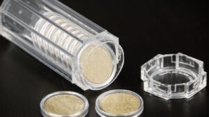 Тубус для монет 27 мм з монетами