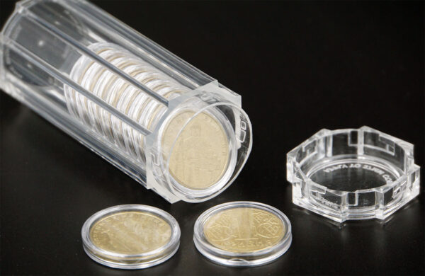 Тубус для монет 27 мм з монетами