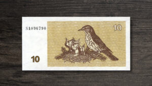 Банкнота Литва 10 талонів - 1992 рік - реверс