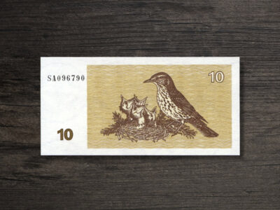 Банкнота Литва 10 талонів - 1992 рік - реверс