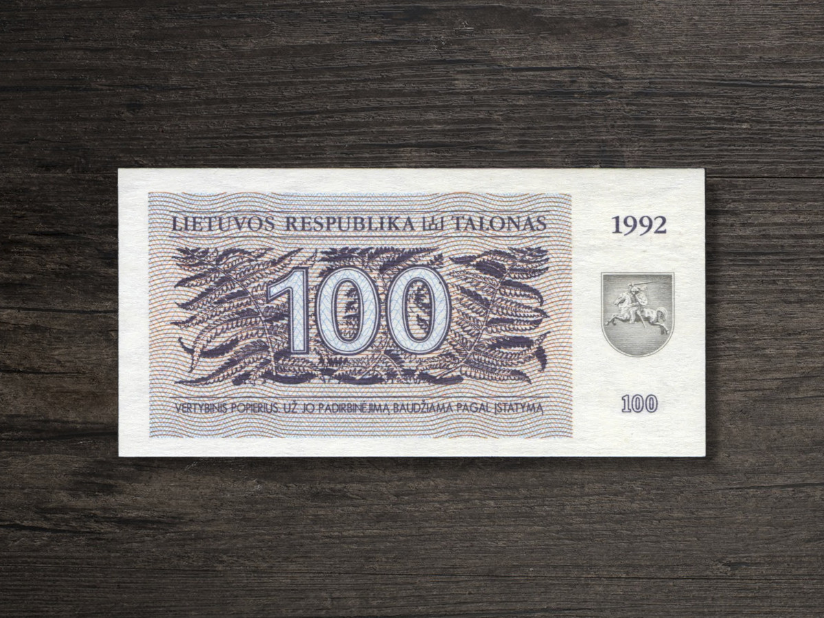 Банкнота Литва 100 талонів – 1992 рік