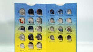 Альбом Збройні Сили України для повної серії монет 10 гривень НБУ - розгорнутий