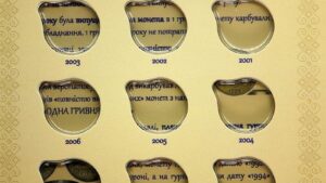 Альбом Шлях Гривні для монет 1 гривня 1992-2018 років - 1 сторінка