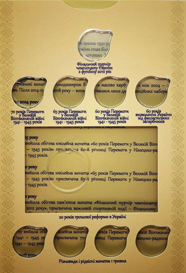 Альбом Шлях Гривні для монет 1 гривня 1992-2018 років - 2 сторінка