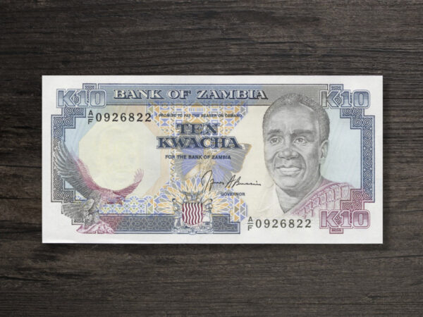 Банкнота Замбія 10 квач - 1989 рік - аверс
