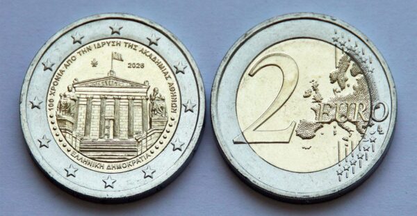 Монета Греція 2 євро - 100 років Афінській академії - 2026 рік Монета Греція 2 євро - 100 років Афінській академії - 2026 рік