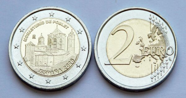 Монета Іспанія 2 євро - Монастир Поблет - 2026 рік Монета Іспанія 2 євро - Монастир Поблет - 2026 рік
