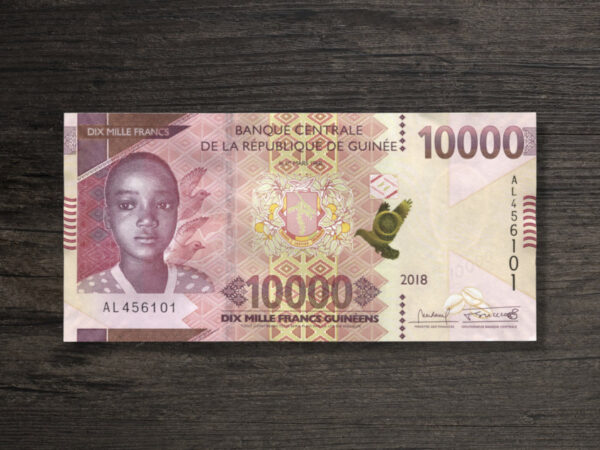 Банкнота Гвінея 10000 франків - 2018 рік - аверс Банкнота Гвінея 10000 франків - 2018 рік - аверс