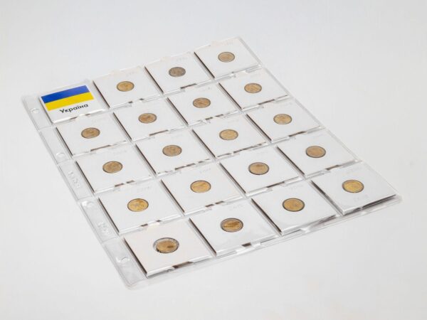 Kammer вкладки із прапорами країн для оформлення колекції монет - Україна аркуш